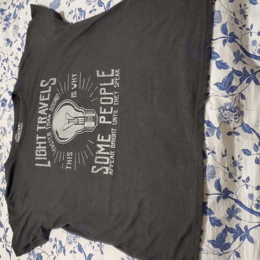 CURATED BY RUA'H KIBRIYA: Cotton/PolyesterCharcoal/Gray Short-Sleeved TShirt EUC - Picture 3 of 3